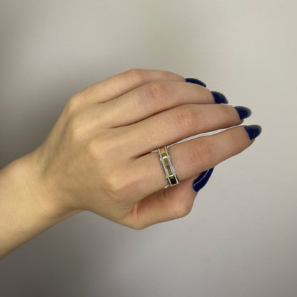 Sidabro žiedas padengtas šviesiu auksu