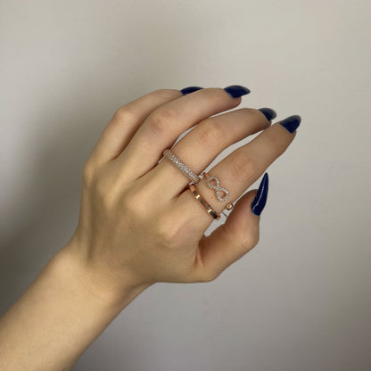 3mm paauksuotas briaunuotas žiedelis