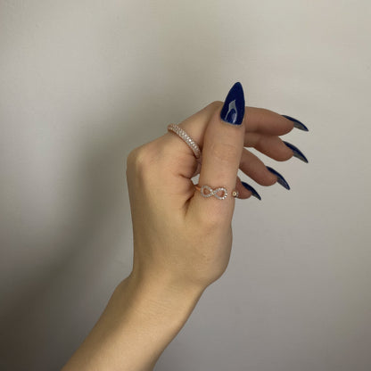 Sidabrinis paauksuotas žiedas su begalybe reg. dydžio