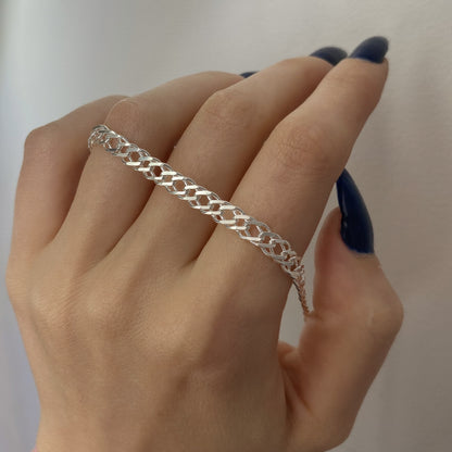 12-16g sidabrinė grandinėlė "Rombo" 45-60cm