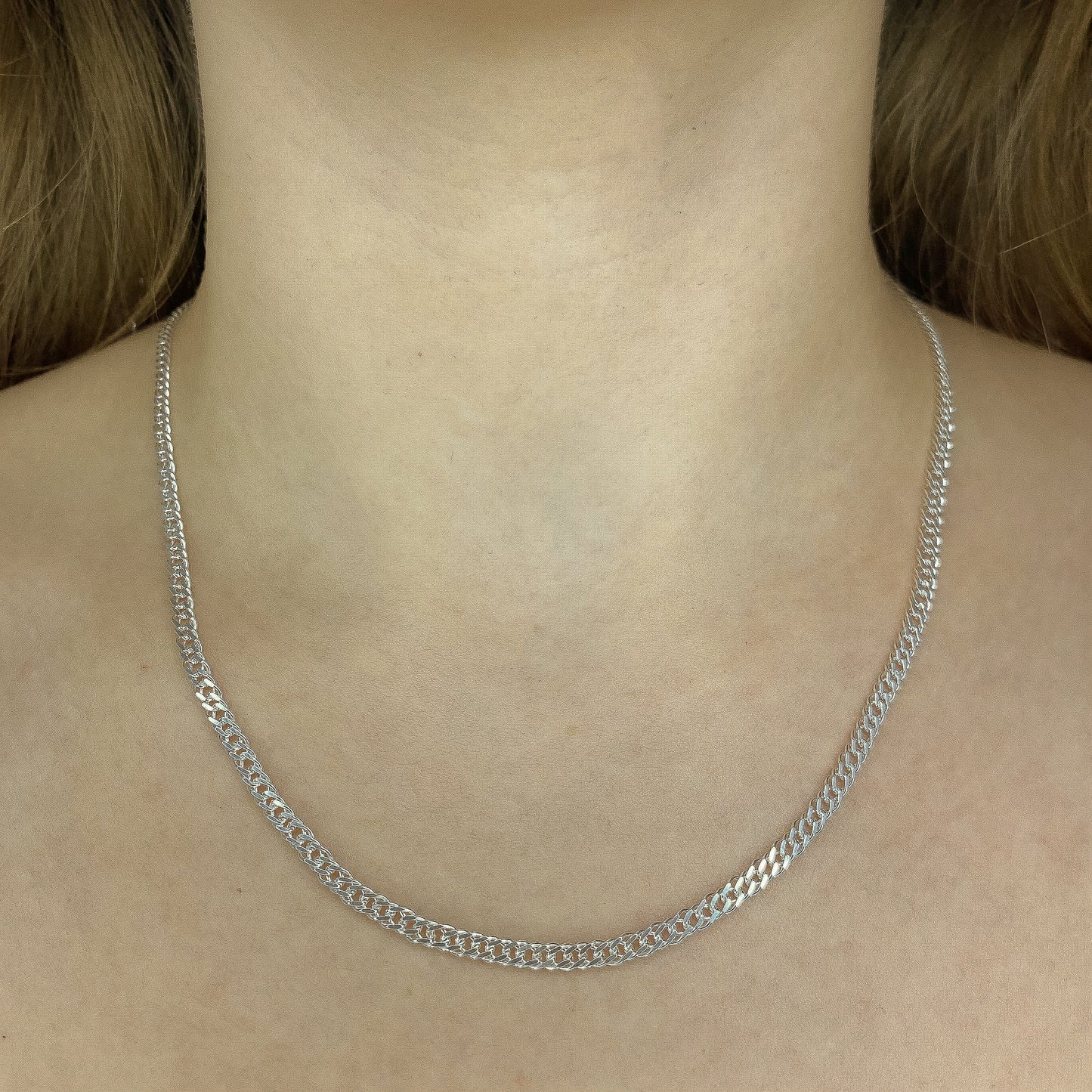 7,9-9,6g sidabrinė grandinėlė "Rombo" 50-60 cm