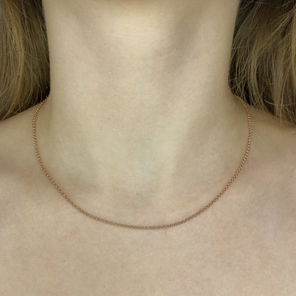 40-70 cm 2-3,5 g paauksuota sidabrinė grandinėlė "Rolo"