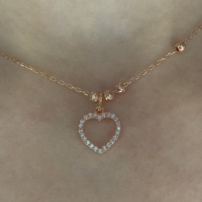 Paauksuota sidabrinė širdutė su grandinėle