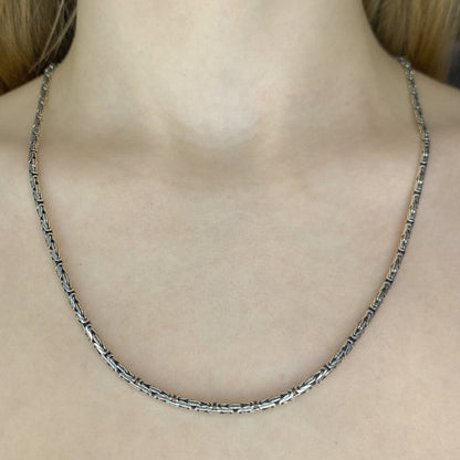 Sidabrinė rodžiuota 2,5 mm grandinėlė Round King