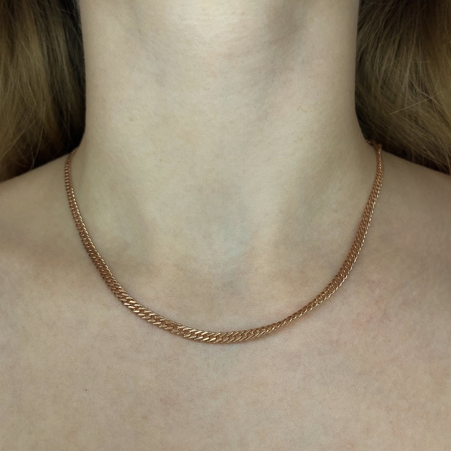 Sidabrinė paauksuota 3,2 mm pločio grandinėlė "Rombo"