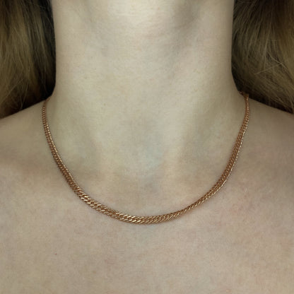 Sidabrinė paauksuota 3,2 mm pločio grandinėlė "Rombo"