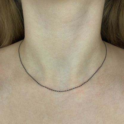 Oksiduoto sidabro 0,7 mm pločio grandinėlė