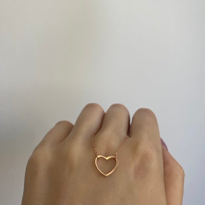 Paauksuotas pakabukas širdelė su grandinėle