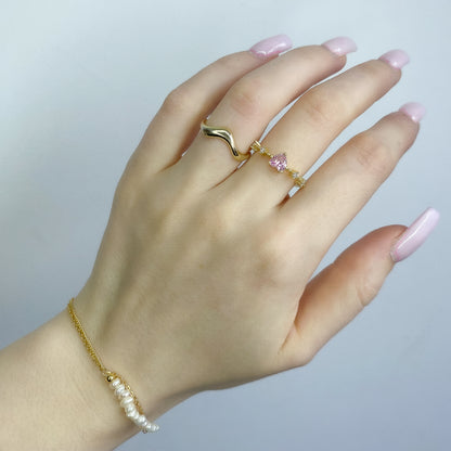 Sidabrinė auksuota apyrankė su perlais