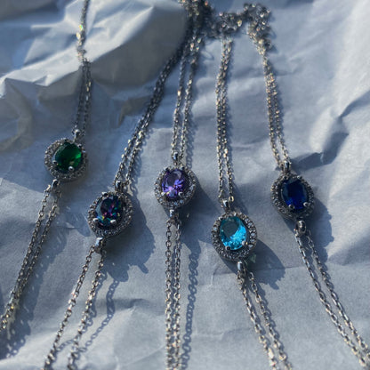 Sidabrinė rodžiuota apyrankė su ovaliu mistinio topazo akmeniu