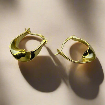 Sterling Silver Rhodium Plated English Lock Earrings