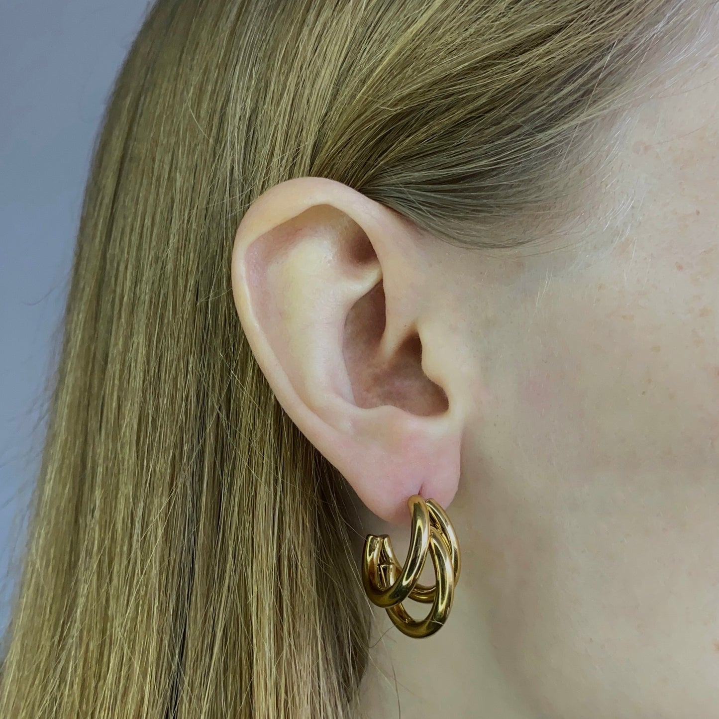 Auskarai "Triple Hoops"