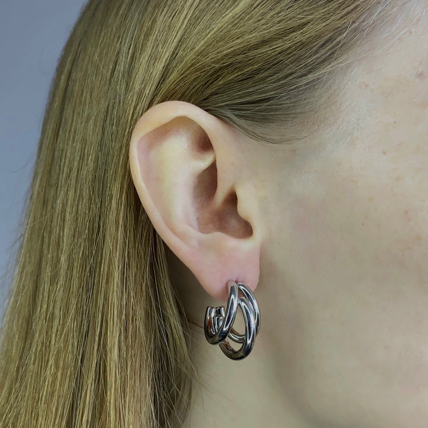 Auskarai "Triple Hoops"