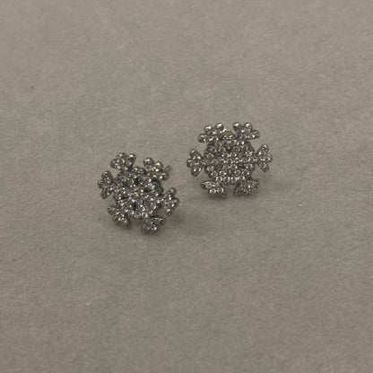 Sidabriniai rodžiuoti auskarai "Snaigės"