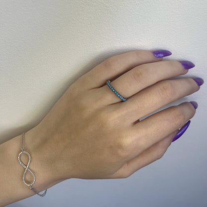 Sidabrinė rodžiuota apyrankė "Begalybė" su cirkoniais