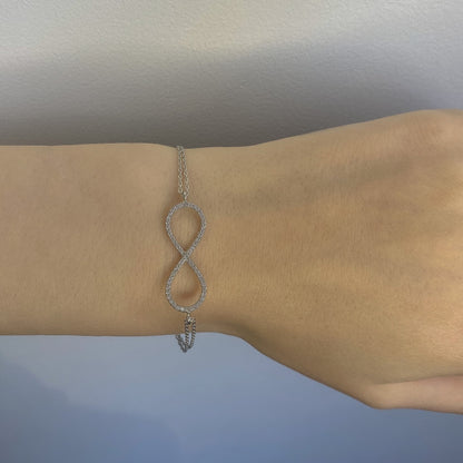 Sidabrinė rodžiuota apyrankė "Begalybė" su cirkoniais