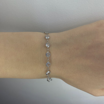 Sidabrinė rodžiuota apyrankė su cirkoniais