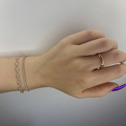 Sidabrinė paauksuota apyrankė su cirkoniais