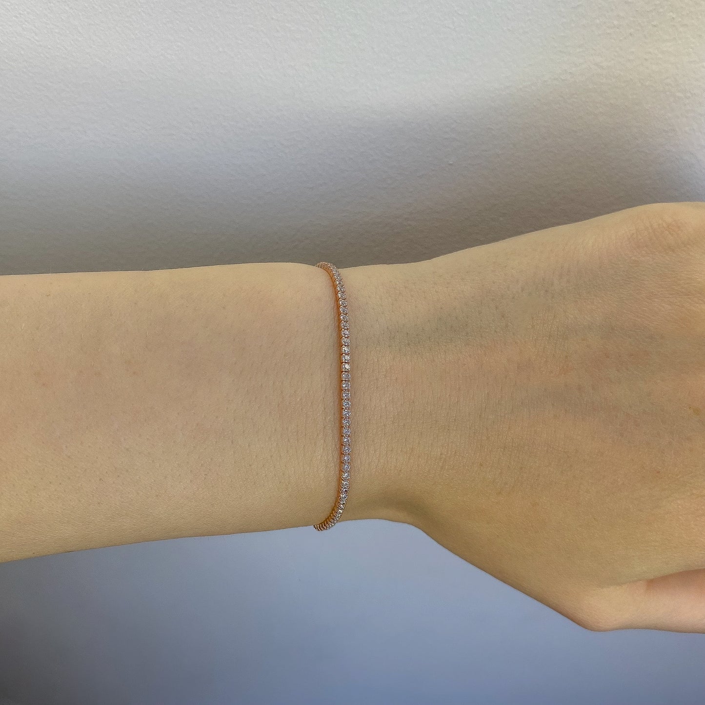 Sidabrinė paauksuota 1,5mm apyrankė Tennis