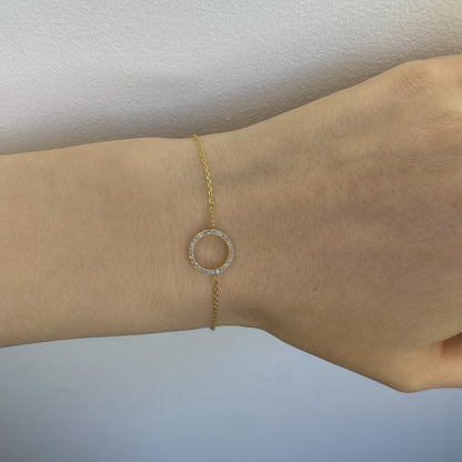 Sidabrinė auksuota apyrankė su cirkoniais