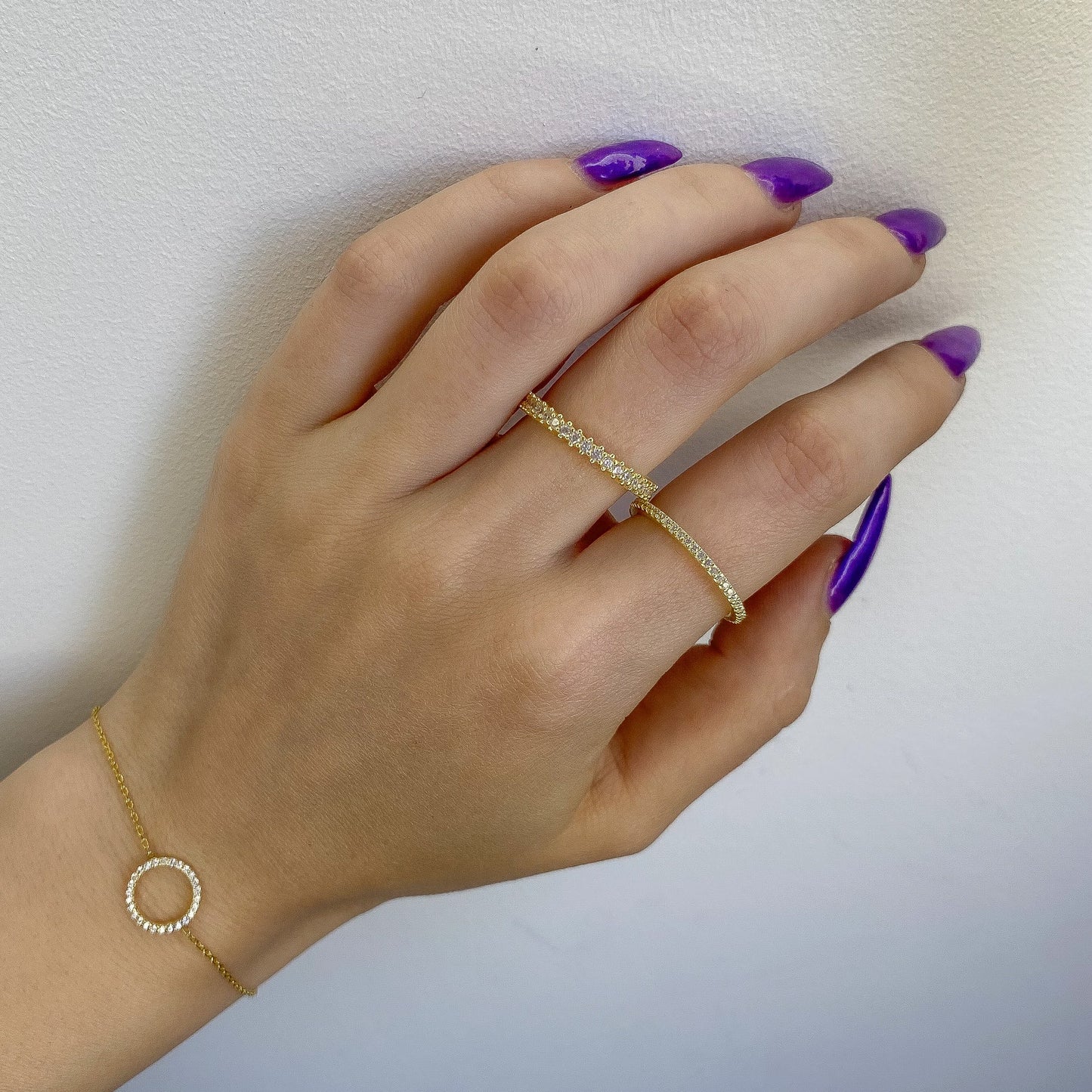 Sidabrinė auksuota apyrankė su cirkoniais