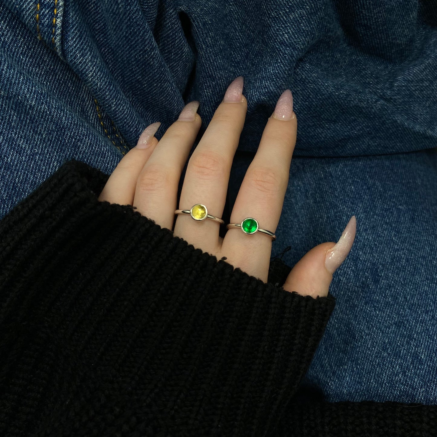Sterling Silver Various Colours CZ Ring