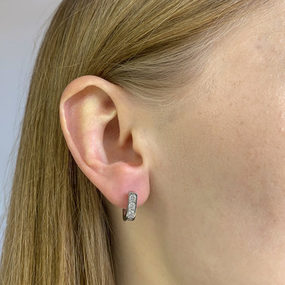 Sterling Silver Rhodium Plated English Lock Earrings