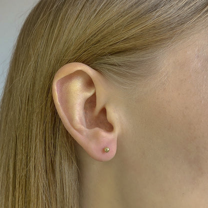 Sidabriniai auksuoti 2-7mm auskarai burbuliukai