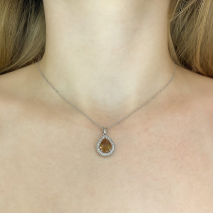 Sterling Silver Rose Gold Plated Teardrop Zultanite Necklace