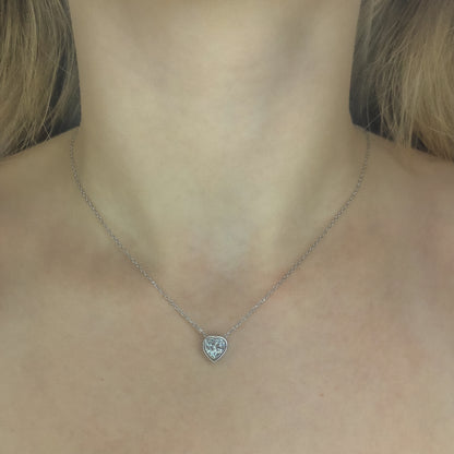 Sidabrinė rodžiuota širdelė su cirkoniu ir grandinėle