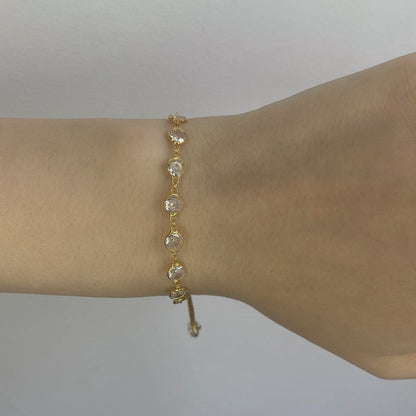 Sidabrinė auksuota apyrankė su cirkoniais