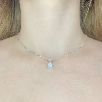 Sterling Silver Moonstone Pendant Necklace