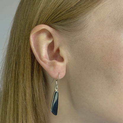 Sterling Silver Black Onyx Drop Earrings