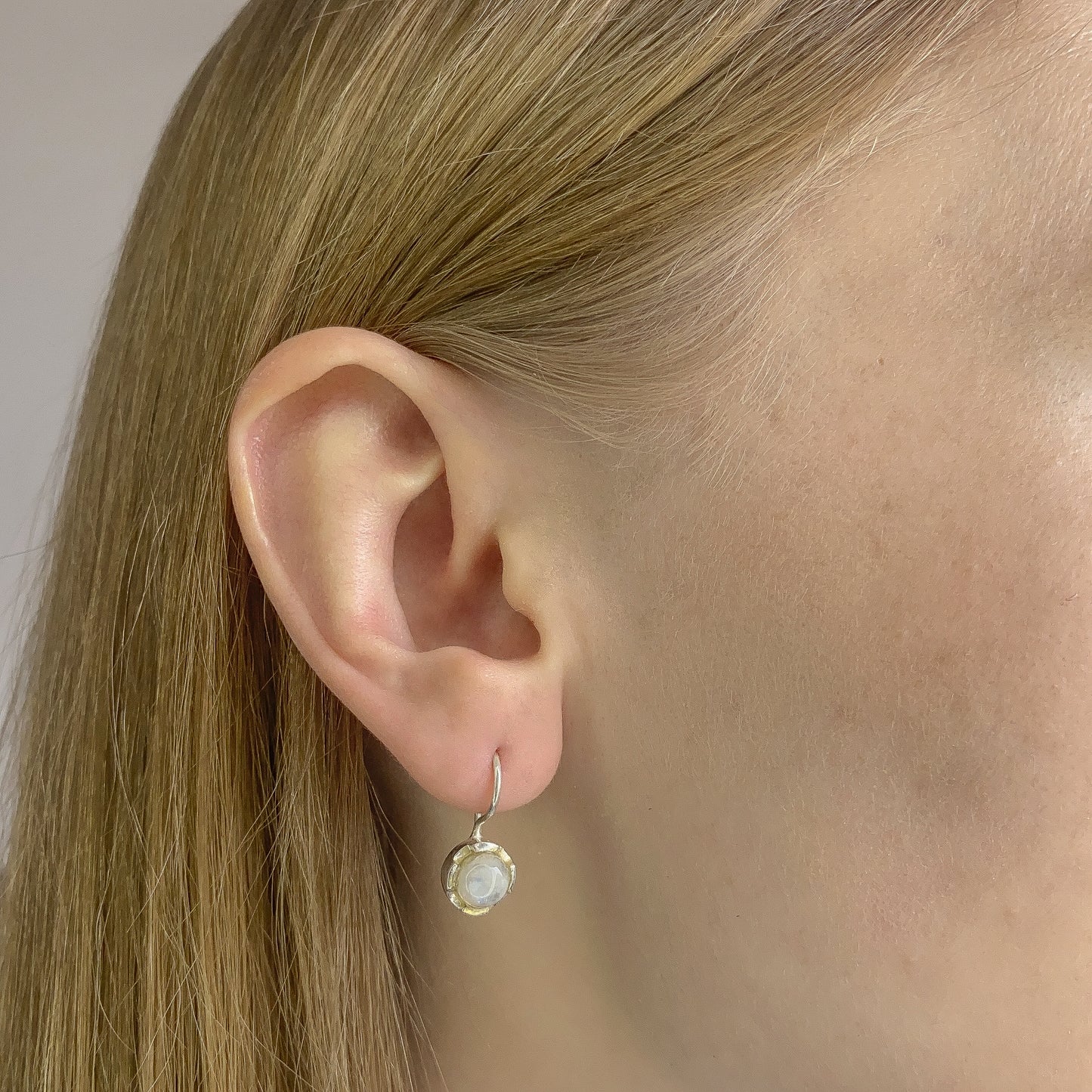 Sterling Silver Moonstone Drop Earrings