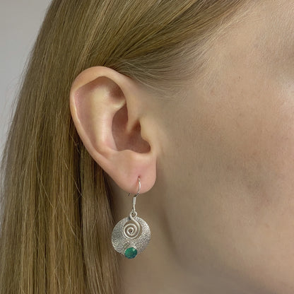 Sterling Silver Green Onyx Drop Earrings