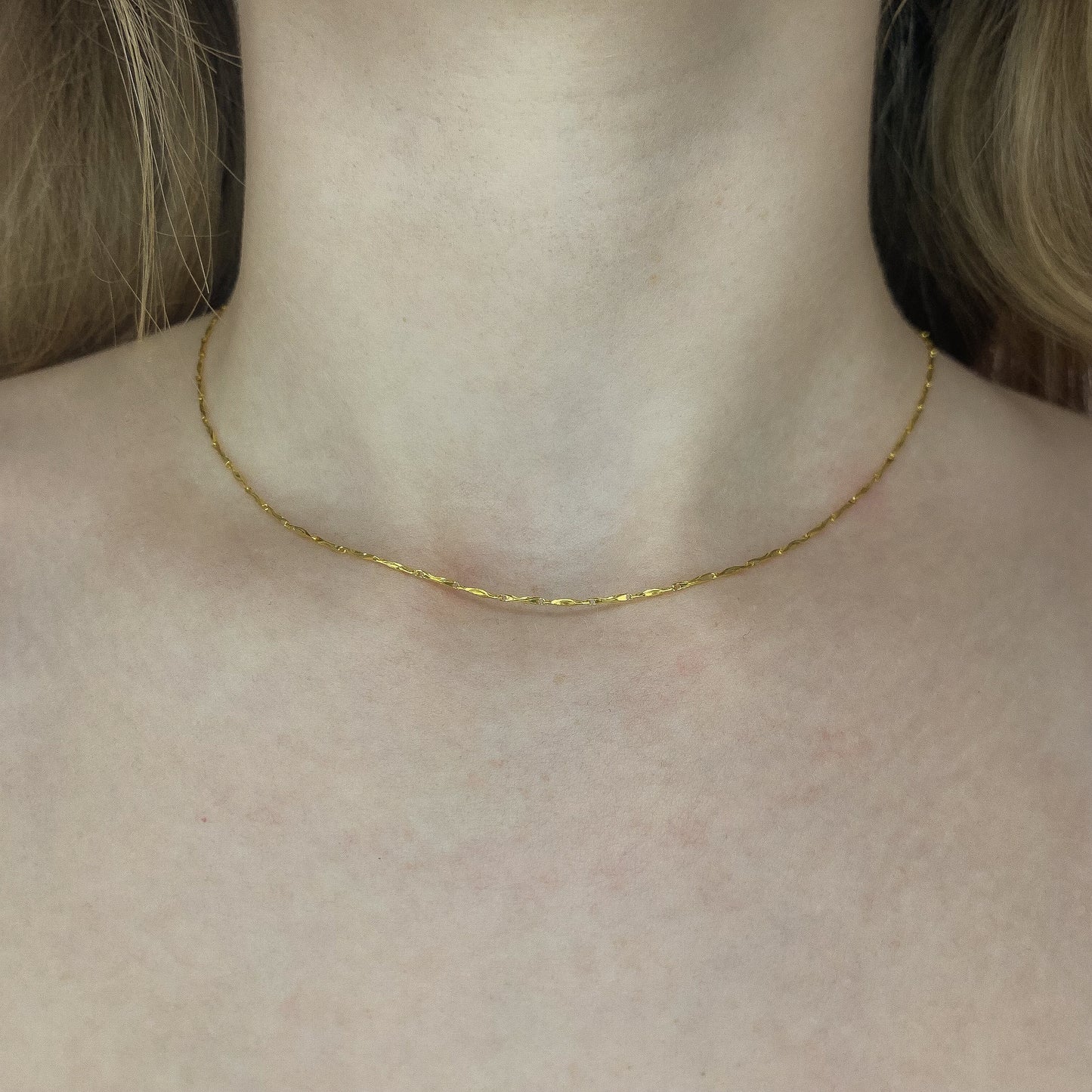 Sidabrinė auksuota 40 - 45 cm grandinėlė "Ingot"