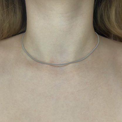 Sidabrinės 55 cm Coreana pynimo grandinėlės