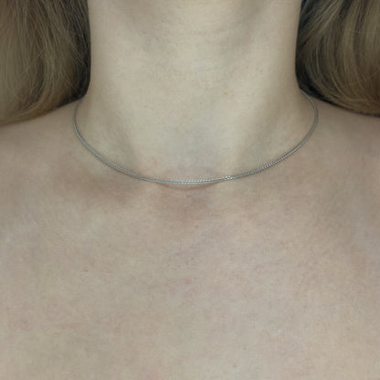 Sidabrinės 55 cm Chopin pynimo grandinėlės