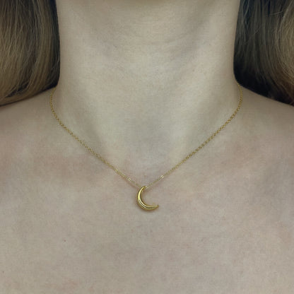 Sidabrinis auksuotas pakabukas "Mėnulis" su grandinėle