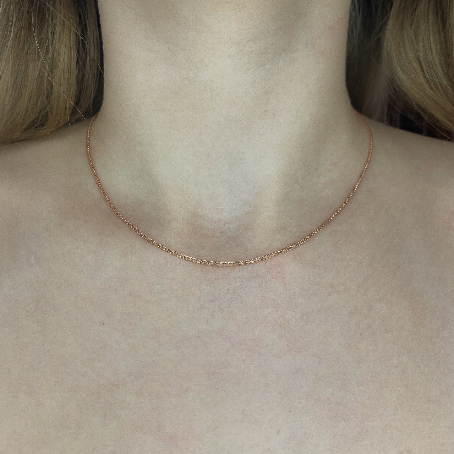 Sidabrinės 55 cm Chopin pynimo grandinėlės