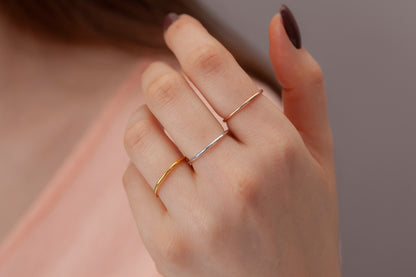 Sidabrinis paauksuotas 1mm žiedelis