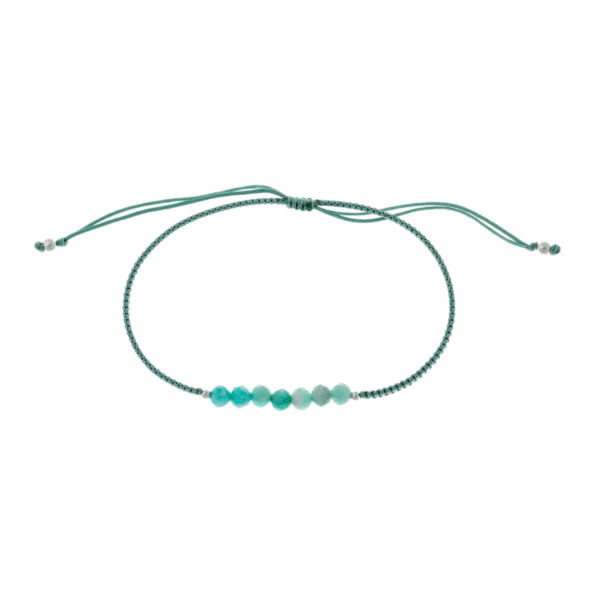 Siūlo apyrankė su amazonito akmenukais