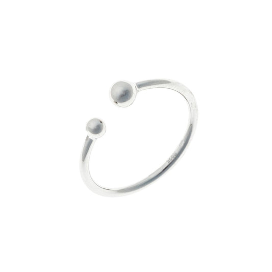 Sidabrinis rodžiuotas reguliuojamo dydžio žiedas su burbuliukais