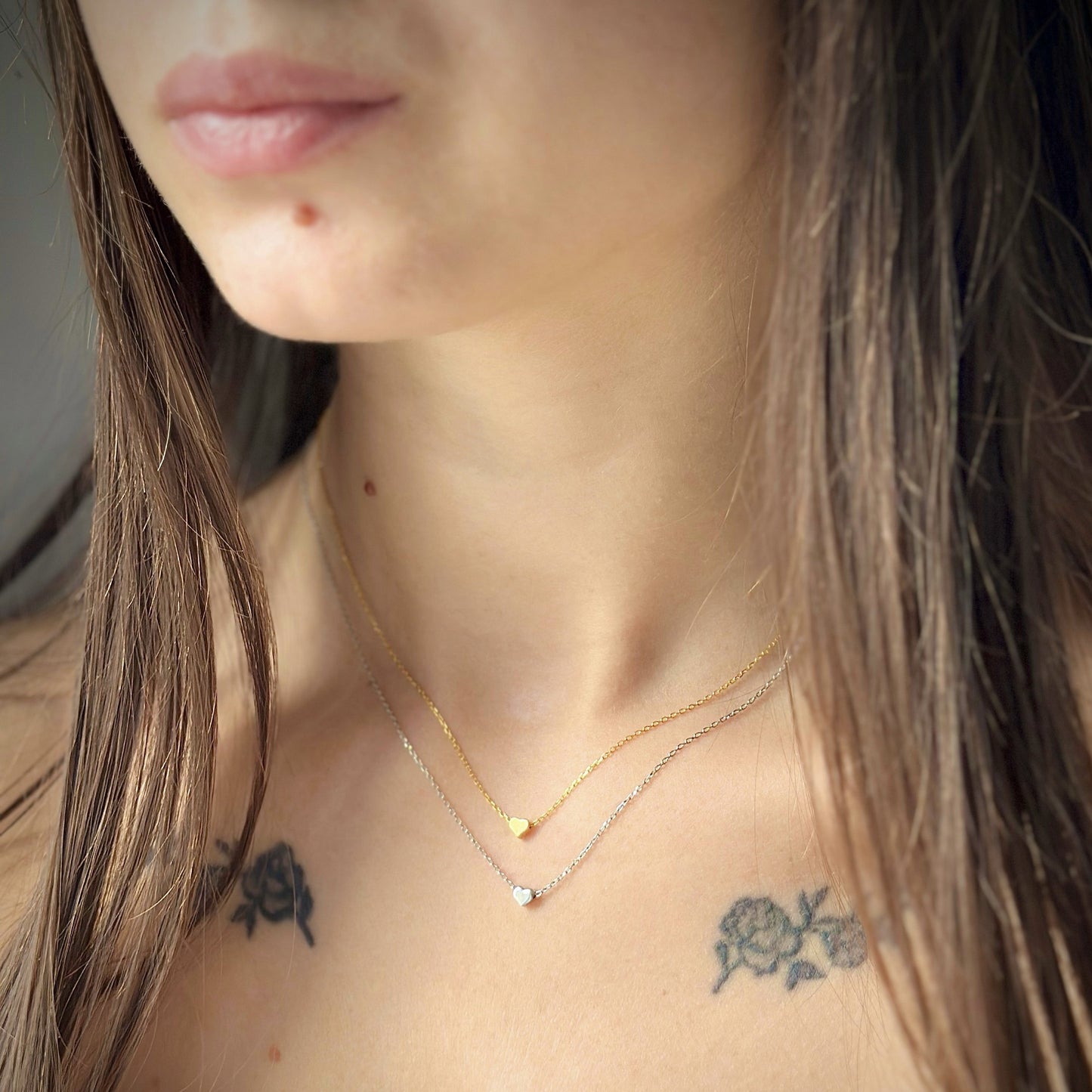 Sidabrinė širdutė su grandinėle