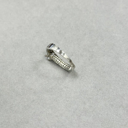 Sidabrinis rodžiuotas žiedas su 2 eilėmis cirkonių