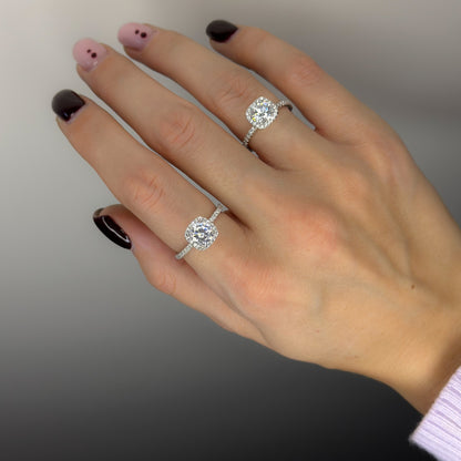 Sterling Silver Rhodium Plated Square CZ Ring