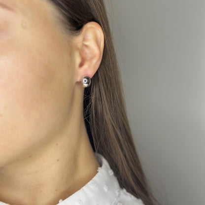 Sidabriniai ovalūs auskarai