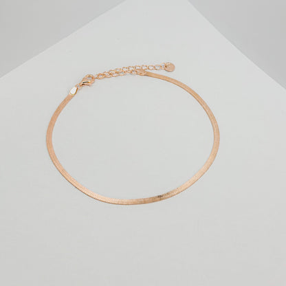 Sidabrinė grandinėlė ant kojos Flat chain