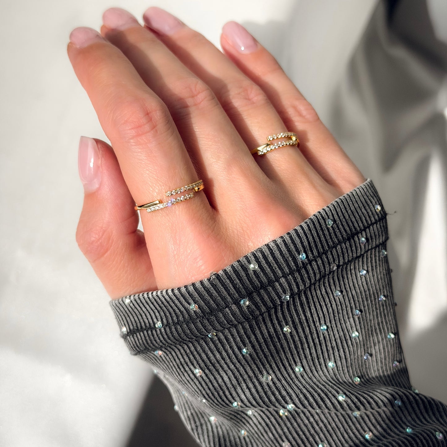Sterling Silver Gold Plated CZ Ring