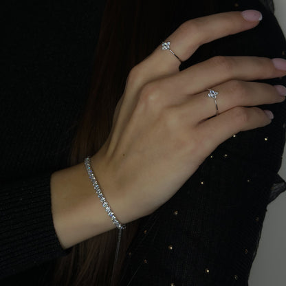 Sidabrinė rodžiuota apyrankė Tennis 3mm